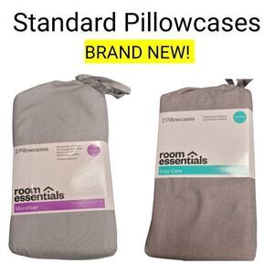 Gray Standard Pillowcases BRAND NEW! Two 2-packs - Four Total!
